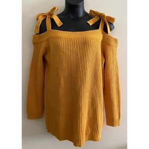 Mustard Cold Shoulder Sweater Dress